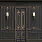 Luxurious Gold Texture Black Wall Door Backdrop for Studio Wedding Prop