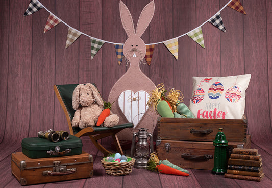 Big Rabbit Happy Easter Eggs Photography Backdrops