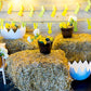 Spring Easter Yellow Eggs Rabbit Flag Straw Photography Backdrops
