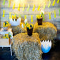 Spring Easter Yellow Eggs Rabbit Flag Straw Photography Backdrops