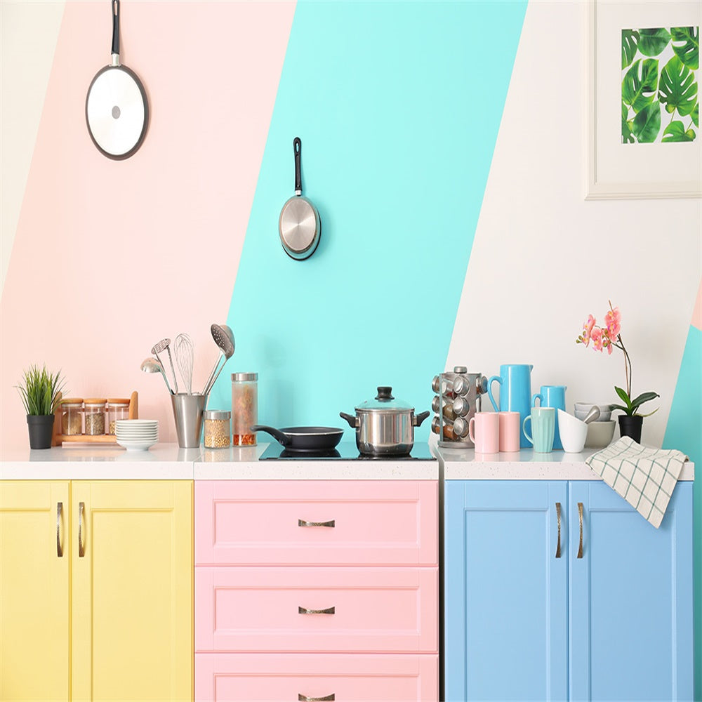 Colorful Kitchen Baby Show Photo Booth Prop Backdrops