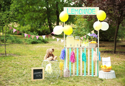 Lemonade Spring Fabric Backdrops for Party