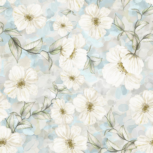 Blue White Flowers Photography Backdrop