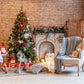 Christmas Backdrops Brick Wall Wood Floor Background for Photography