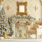 Golden Christmas Fabric Photography Backdrops
