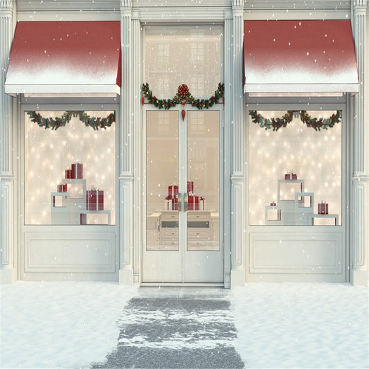Christmas Gift Shop Winter Snow Backdrops for Party
