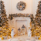 Merry Christmas Backdrops Wood Floor Wreath Background