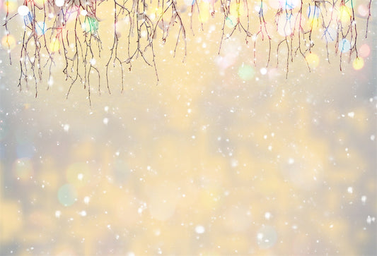 Snow Branches Glitter Christmas Photography Backdrops
