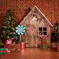 Christmas Interior Candy Wooden House Holiday Backdrops for Photo