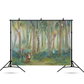 Green Forest Animals Fox Jungle Theme Children Backdrop for Photogaphy SBH0162