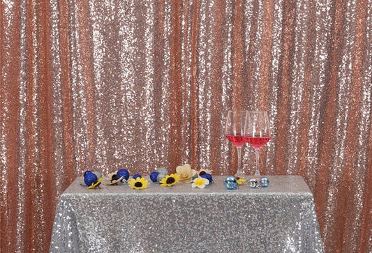 Rose Gold Sequins Fabric Photography Backdrop for Party