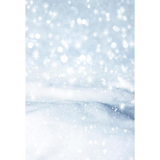 White Snow Sparkles Bokeh In Sunshine For Holiday Photo Backdrop