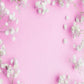 White Little Flowers Pink Background For Valentines Photography Backdrop