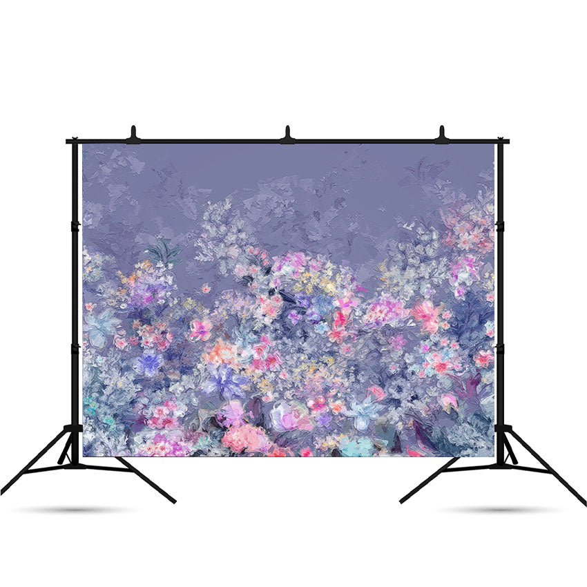 Abstract Beautiful Peony Flowers Watercolor Painting Backdrop for Photo Studio SBH0041