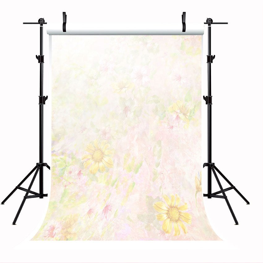 Yellow Flower Background Watercolor Photo Studio Props for Photographer SBH0060