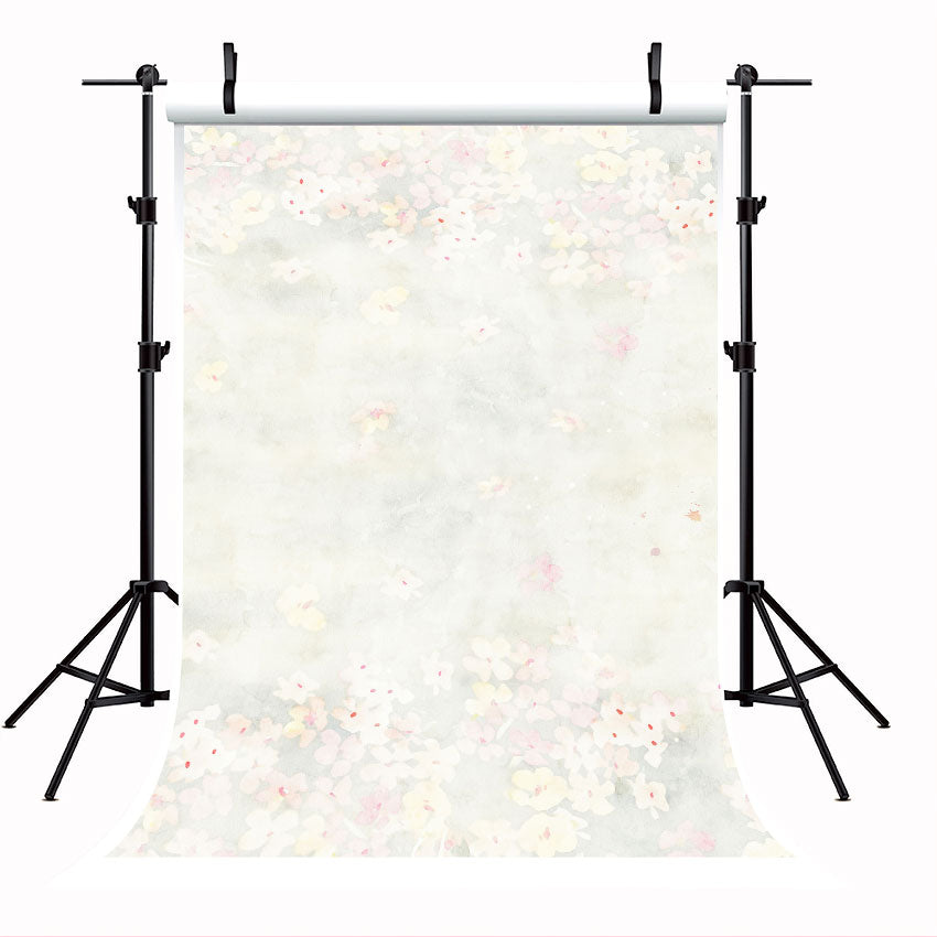 Light yellow Beautiful Watercolor Flower Photo Backdrop for Photography SBH0071