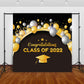 Gold Balloon Graduation Class of 2022 Backdrop Background  for Photography SBH0075