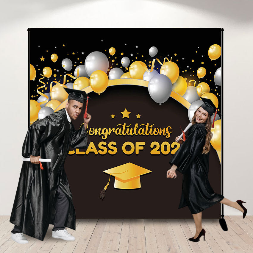 Gold Balloon Graduation Class of 2022 Backdrop Background  for Photography SBH0075