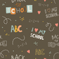 Back to School on Black Background with ABC I Love My School Phrases Backdrop SBH0111