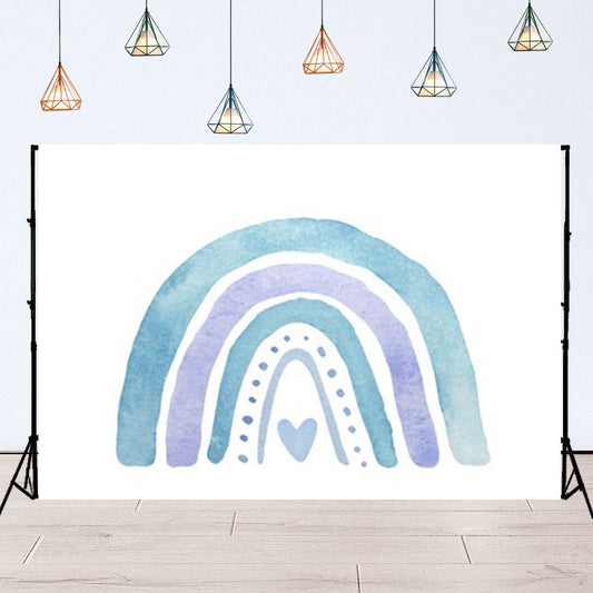Watercolor Blue Rainbow Boho Style Background Backdrop for Photography SBH0132