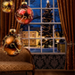 New Arrival-Christmas Feeling Living Room With Window Photography Backdrop SBH0209