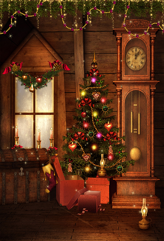 New Arrival-Old Vintage Room Christmas Tree Decorations Backdrop for Photography SBH0213