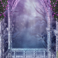 Fantasy Balcony With Pink Rose Photography Backdrop SBH0260