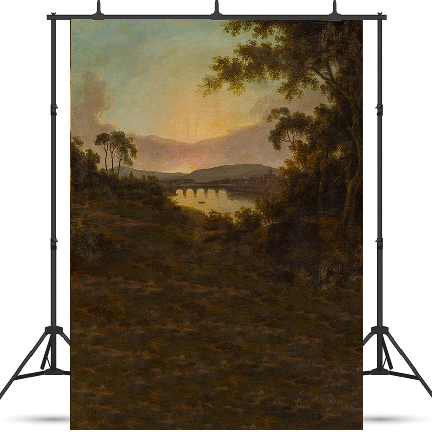 Riverside Scenery Oil Painting Photography Backdrop SBH0335