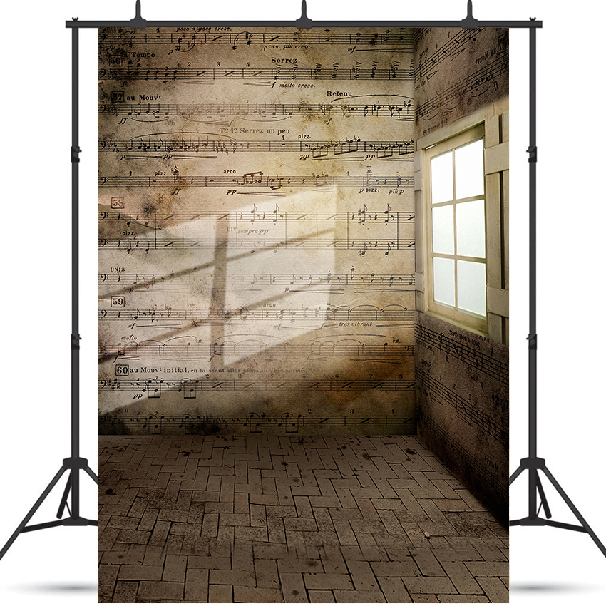 Interior Musical Notes Wall Photography Backdrop SBH0338