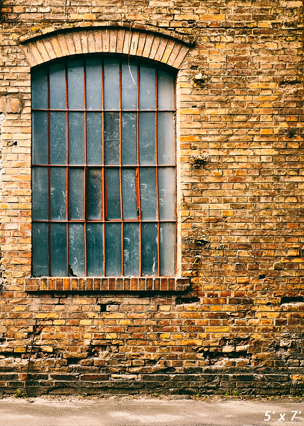 Vintage Brick Wall With Window Photography Backdrop SBH0339