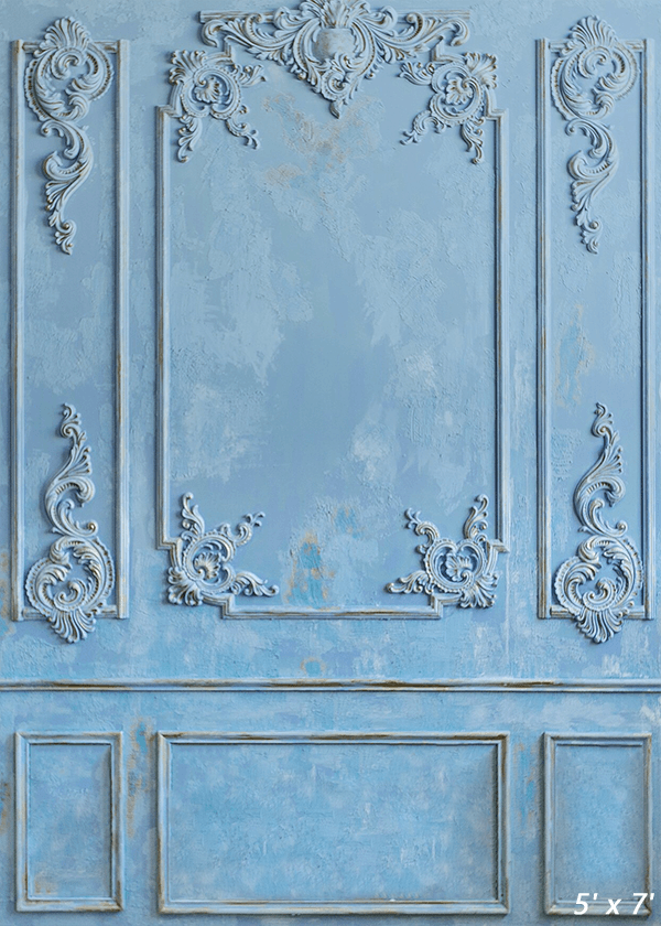 Blue Interior Vintage Wall Backdrop for Photography SBH0379