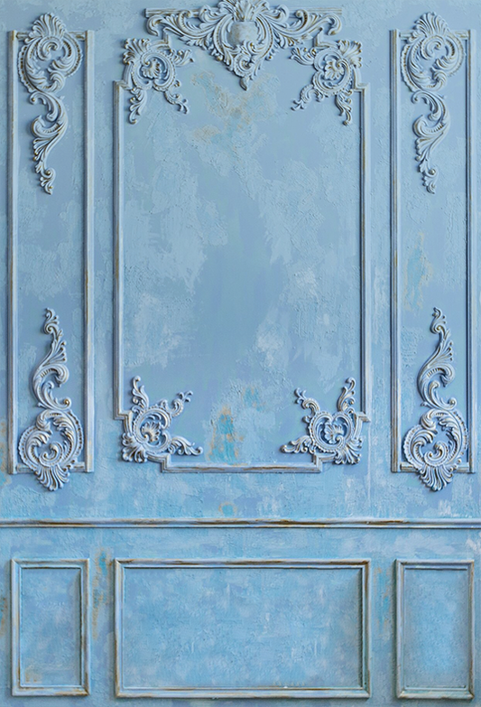 Blue Interior Vintage Wall Backdrop for Photography SBH0379