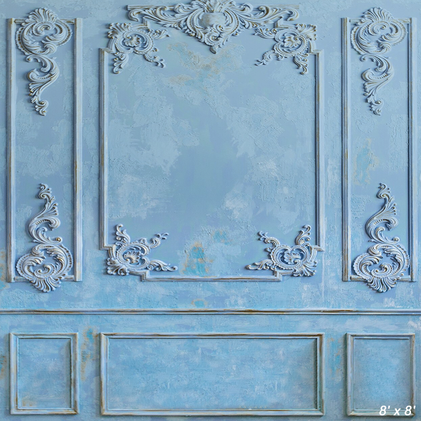 Blue Interior Vintage Wall Backdrop for Photography SBH0379