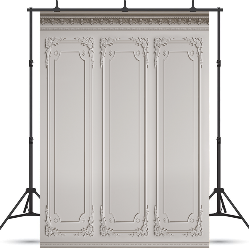 White Classic Interior Wall Photography Backdrop SBH0387