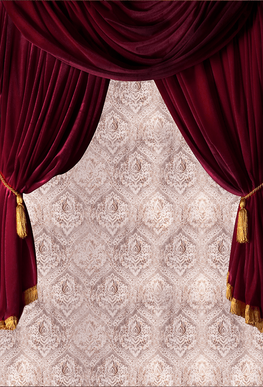 Vintage Red Theatre Curtains Photography Backdrop SBH0421