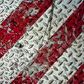 Red and White Rusty Metal Texture Fabric Backdrop SBH0425
