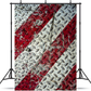 Red and White Rusty Metal Texture Fabric Backdrop SBH0425