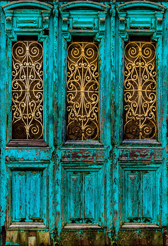 Unique Turquoise Door Backdrop for Photography SBH0440