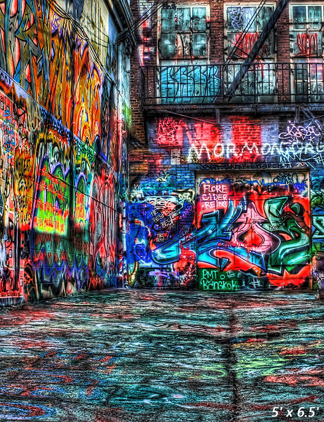 Microfiber Graffiti Wall Backdrop for Photoshoot SBH0452