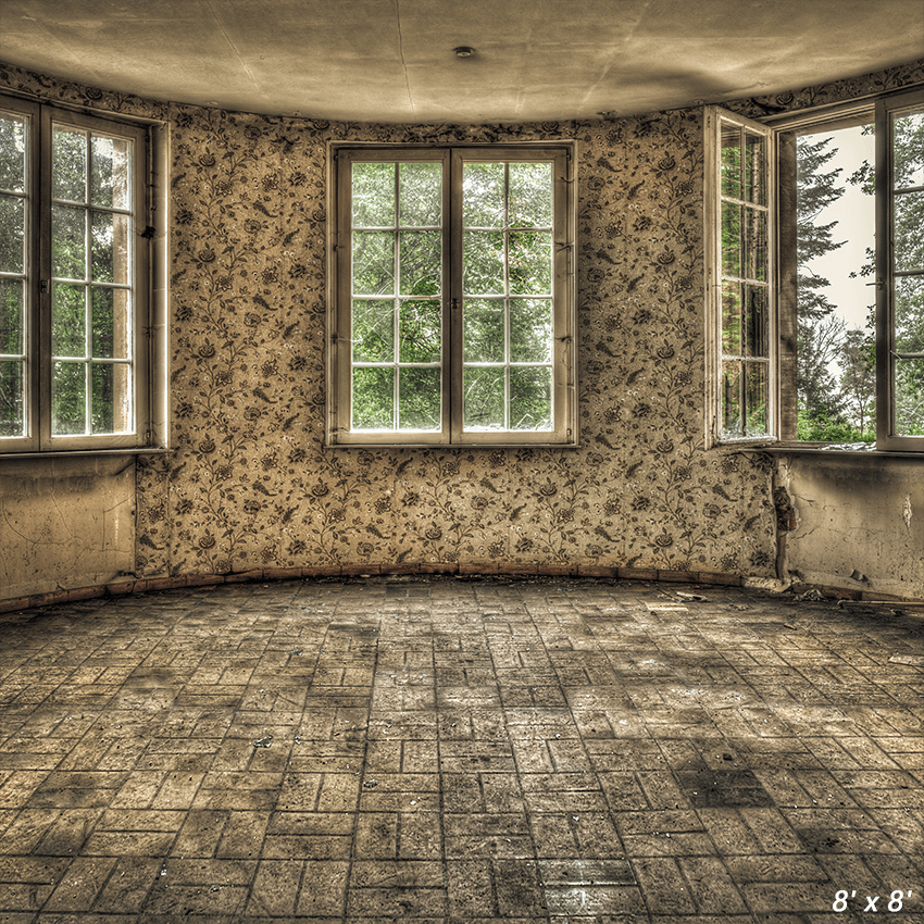 Dilapidated Living Room Backdrop for Photoshoot SBH0456