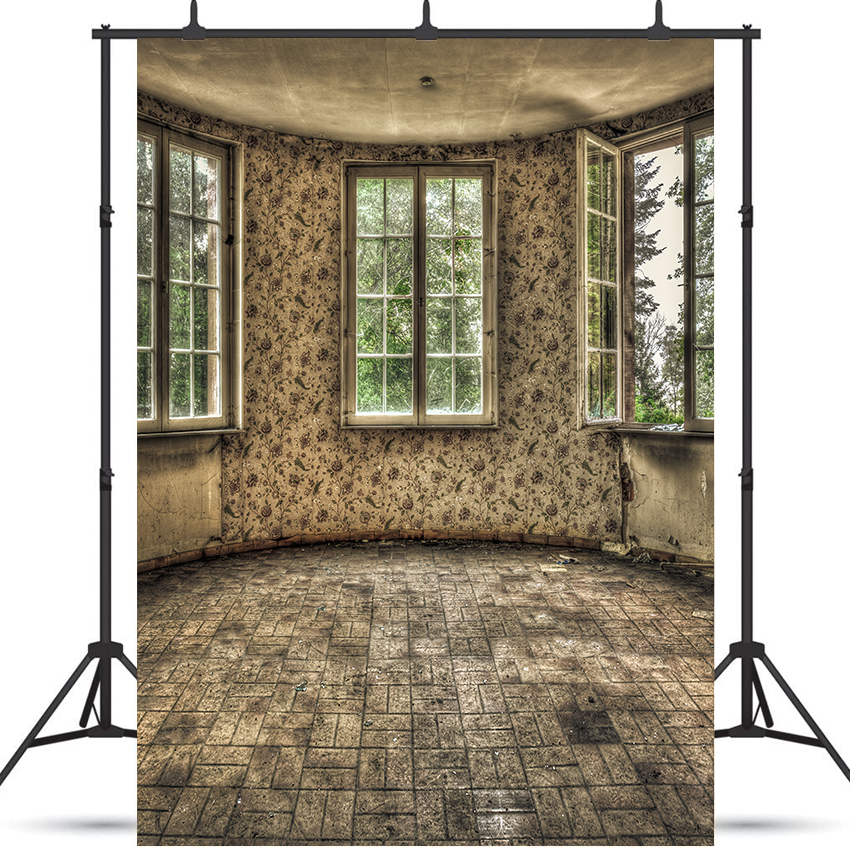 Dilapidated Living Room Backdrop for Photoshoot SBH0456
