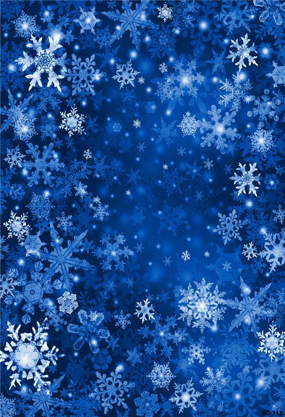 Navy Blue Snowflake Christmas Backdrop