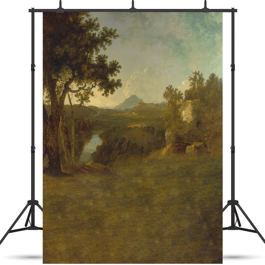 Riverside Vintage Oil Painting Photography Backdrop SBH0336