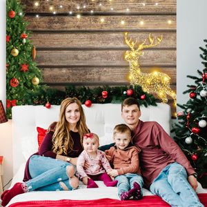 Merry Christmas Wood Wall Photo Backdrop for Photography