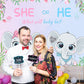 Cartoon Elephant Backdrop for Baby Shower Party