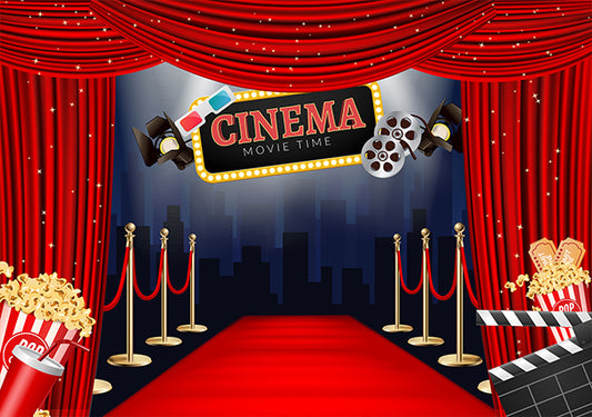 Movie Time Cinema Photography Backdrop for Party