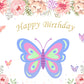 Butterfly Flower Photography Backdrop for Birthday Baby Shower Party