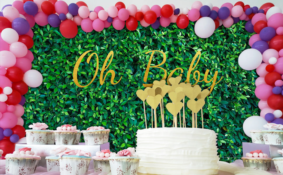Fresh Green Leaves Photography Backdrop for Baby Shower