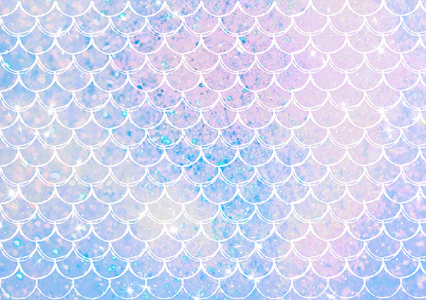 Mermaid Pink Blue Backdrop for Birthday Baby Show Party
