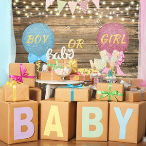 Balloon Decoration Wood Wall Photography Backdrop for Baby Shower